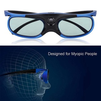 JX30-T Active Shutter 3D Glasses Support 96HZ-144HZ for DLP-LINK Projection X5/Z6/H2(Blue)