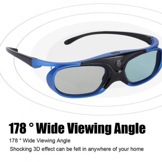 JX30-T Active Shutter 3D Glasses Support 96HZ-144HZ for DLP-LINK Projection X5/Z6/H2(Blue)