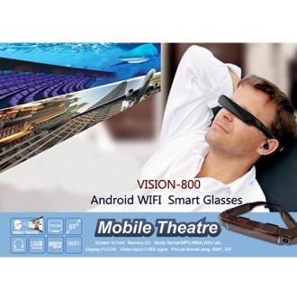 VISION-800 Android 4.4 1GB+2GB Super Smart Retina Glasses 3D VR Virtual Reality Headsets with 5.0MP Camera, Support WiFi, Blueto