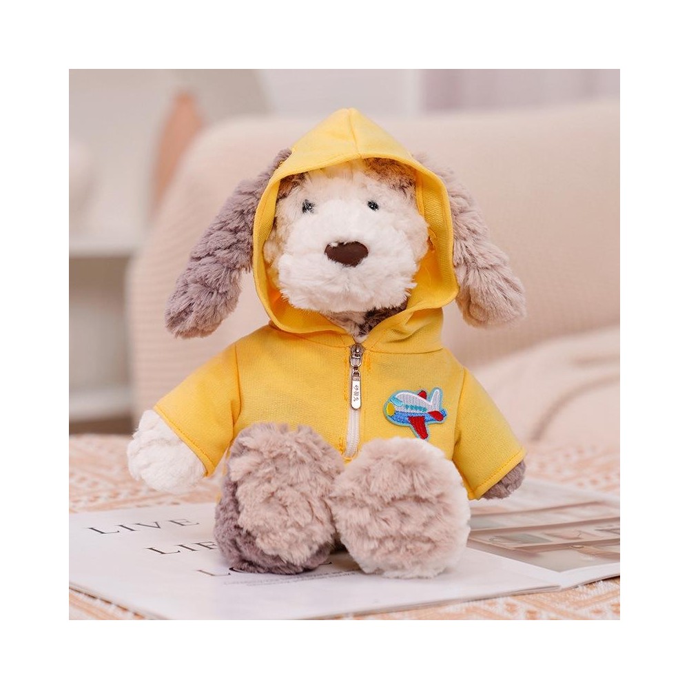 Cute Dressing Teddy Plush Toys Decorative Gift Plush Doll, Color: Yellow Jumpsuit