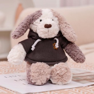 Cute Dressing Teddy Plush Toys Decorative Gift Plush Doll, Color: Gray Hoodie