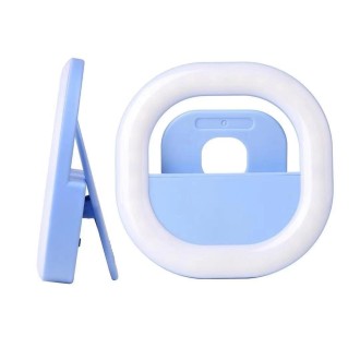 Mobile Phone Fill Light Rechargeable Clip Ring Selfie Light(Blue)