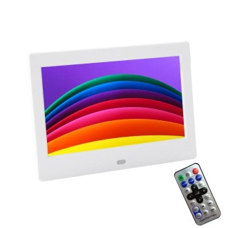 DPF-706 7 inch Digital Photo Frame LED Wall Mounted Advertising Machine, Plug:EU Plug(White)