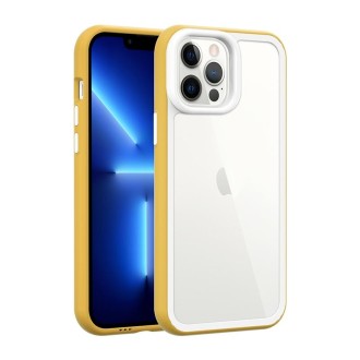 For iPhone 14 Pro Color Frame 2 in 1 Hollow Cooling Phone Case(Yellow)