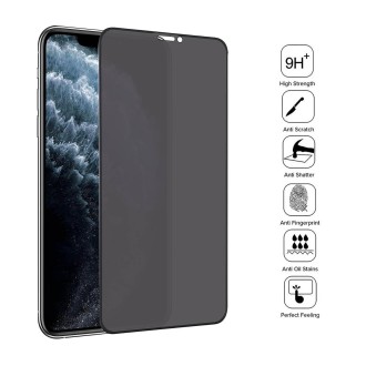 For iPhone XS Max 25pcs Anti-peeping Plasma Oil Coated High Aluminum Wear-resistant Tempered Glass Film