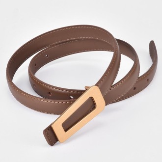 105cm Women Leather Belt Casual Versatile Retro Belt Jeans Waist Band(Light Khaki)