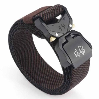 Outdoor Aluminum Alloy Lightweight Stretch Woven Belt(125cm Twill Brown)