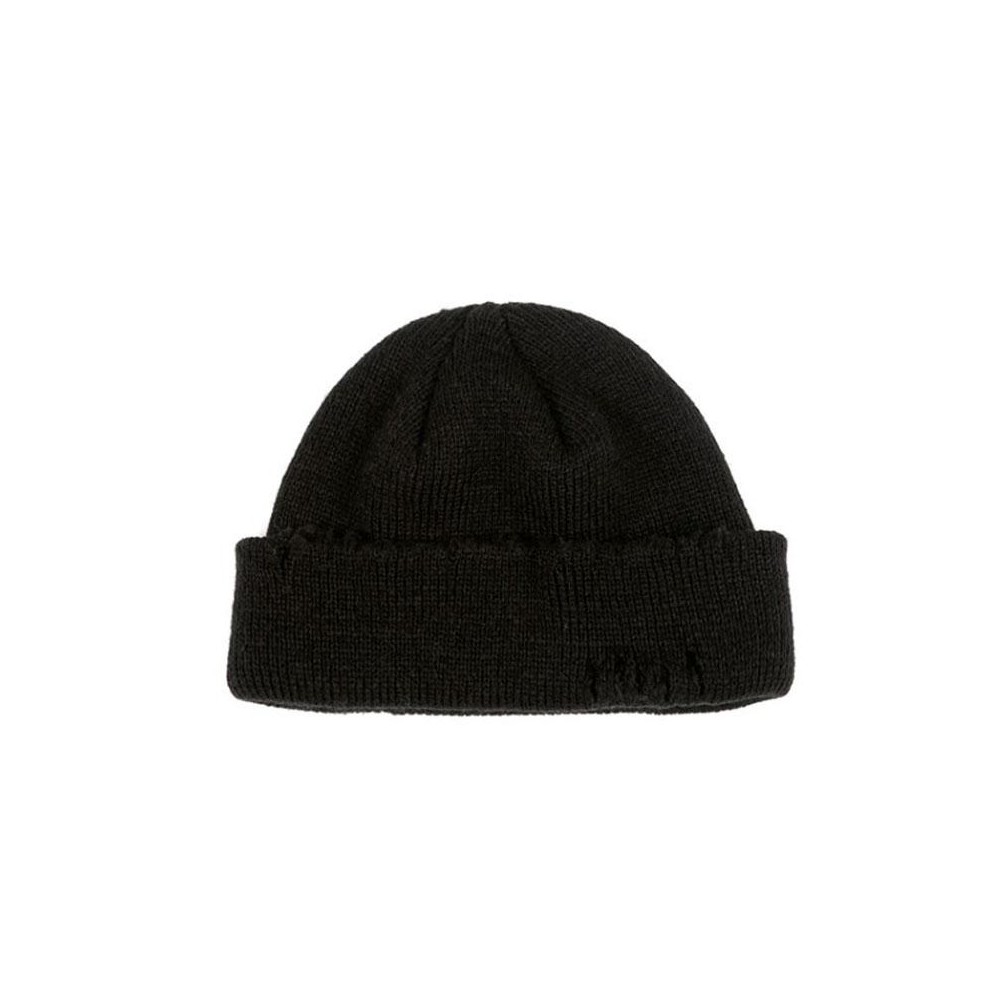 Ripped Beggar Knitted Hat Punk Autumn and Winter Woolen Cap(Black)