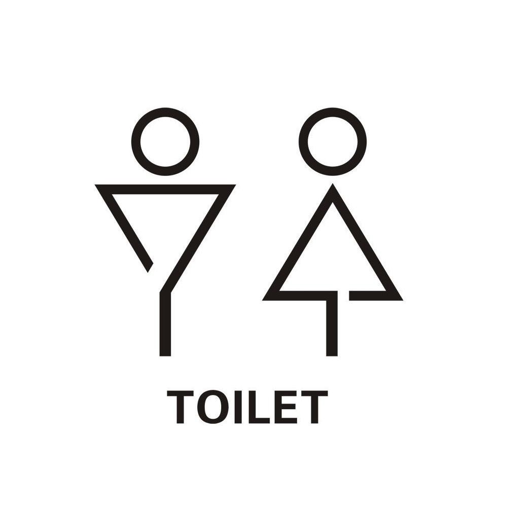 19 x 14cm Personalized Restroom Sign WC Sign Toilet Sign,Style: Triangle-Black Public 