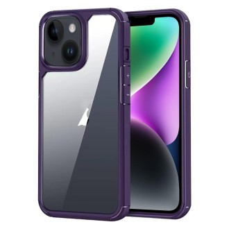 For iPhone 14 Acrylic+TPU Transparent Shockproof Phone Case(Purple)