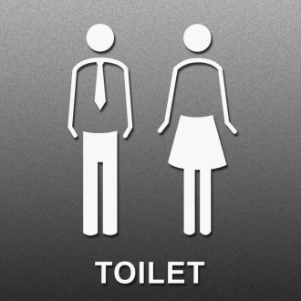 19 x 14cm Personalized Restroom Sign WC Sign Toilet Sign,Style: Tie-Porcelain White  Public