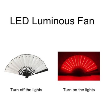 00021 LED Prom Lighting Folding Fan Bar Colorful Atmosphere Group Props, Color: Red Flashing