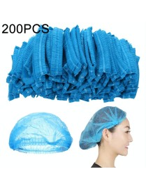 200 PCS Non-woven Disposable Pleated Anti Dust Hat Bath Caps For Spa Hair Salon Beauty(Blue)