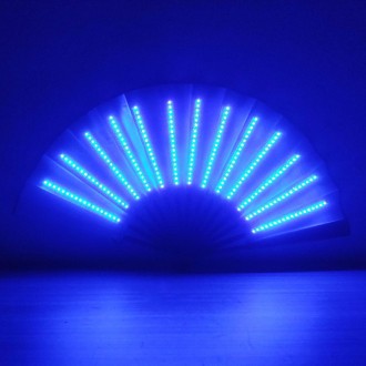 00021 LED Prom Lighting Folding Fan Bar Colorful Atmosphere Group Props, Color: Blue Flashing