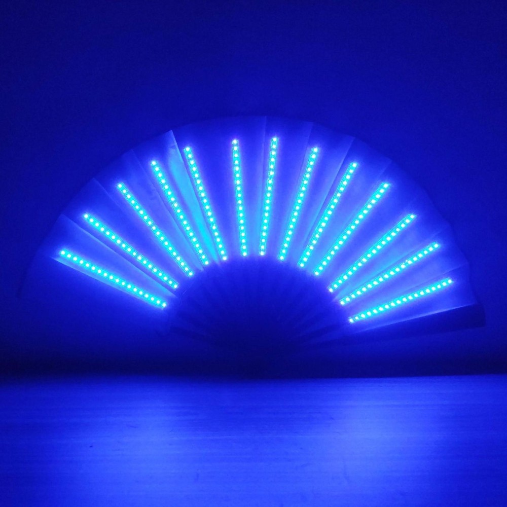 00021 LED Prom Lighting Folding Fan Bar Colorful Atmosphere Group Props, Color: Blue Flashing