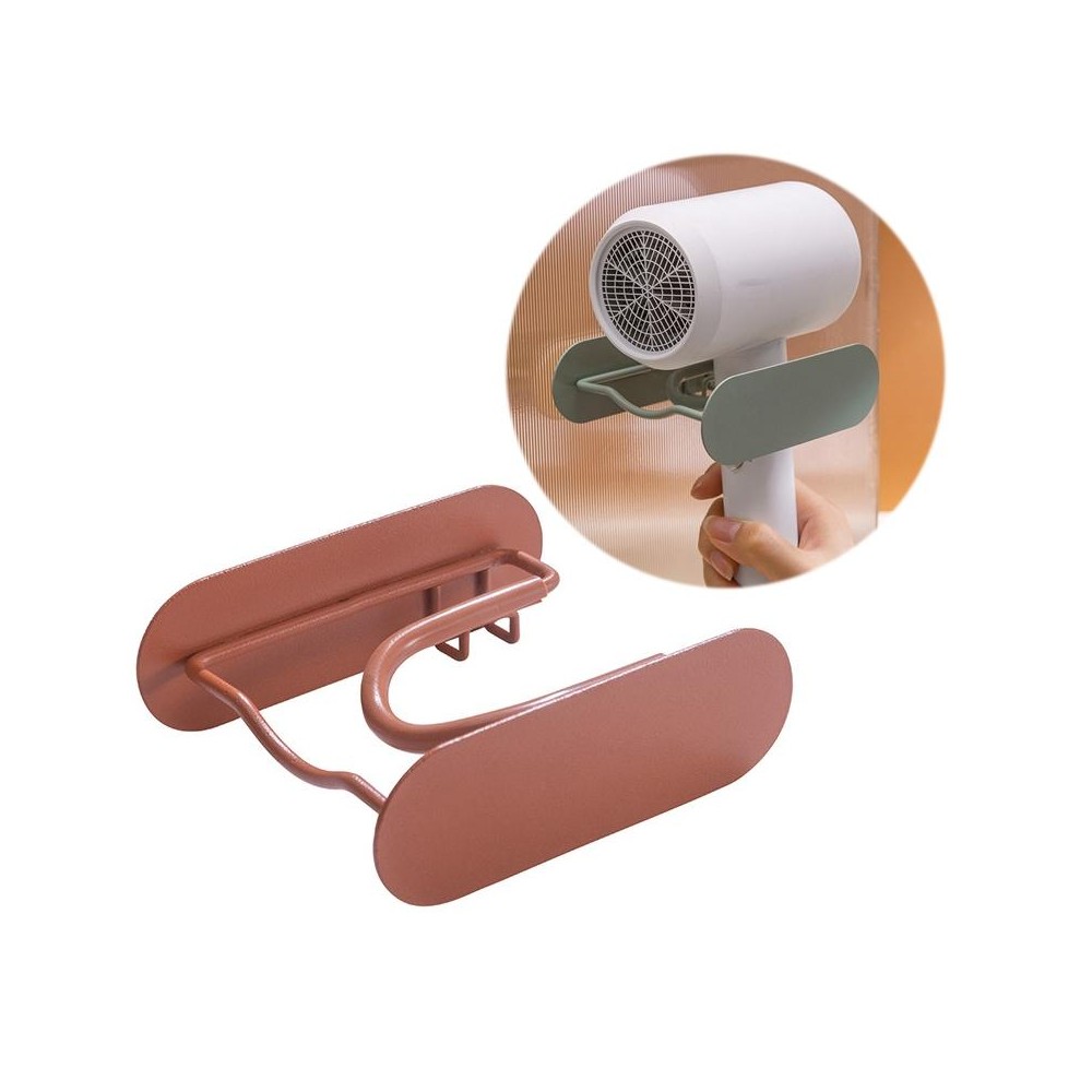 Bathroom Hair Dryer No Punching Iron Hanger(Brown)