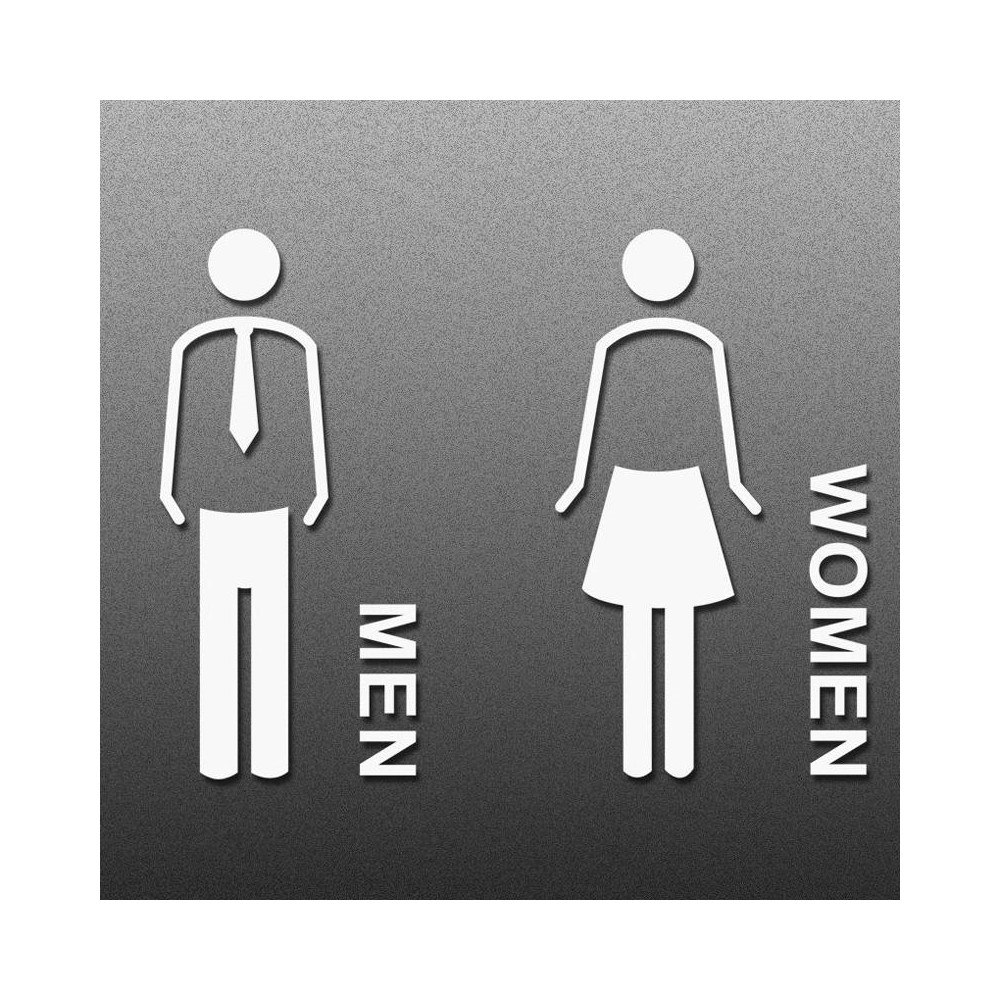 19 x 14cm Personalized Restroom Sign WC Sign Toilet Sign,Style: Tie-Porcelain White  Separate 