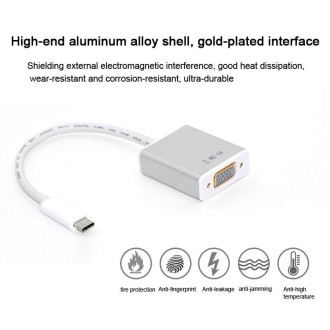 USB-C/Type-C To VGA HD Converter 1080P Laptop Connecting Display Mobile Phone Same Screen Line