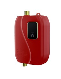 Instant Water Heater Mini Kitchen Quick Heater Household Hand Washing Water Heater UK Plug(Brick Red)