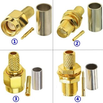 10pcs SMA Female Plug Connector Crimp For RG58 / LMR195 / RG142 / RG400