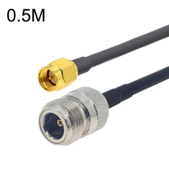 SMA Male to N Female RG58 Coaxial Adapter Cable, Cable Length:0.5m