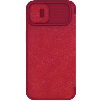 For iPhone 14 NILLKIN QIN Series Pro Crazy Horse Texture Leather Case(Red)