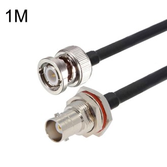 BNC Female With Waterproof Circle To BNC Male RG58 Coaxial Adapter Cable, Cable Length:1m