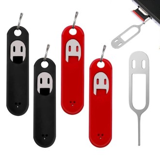 Eject Sim Card Tray Open Pins Needle Keychain Tool With Silicone Case(Black)