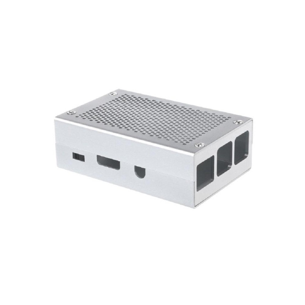 Aluminum Alloy Shell Grid Cooling Box For Raspberry Pi 3 Model B Pi 2/B + Silver