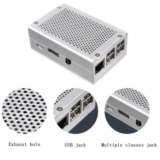 Aluminum Alloy Shell Grid Cooling Box For Raspberry Pi 3 Model B Pi 2/B + Silver