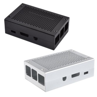 Aluminum Alloy Shell Grid Cooling Box For Raspberry Pi 3 Model B Pi 2/B + Silver