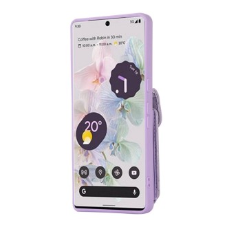 For Google Pixel 6a Card Slot Leather Phone Case(Purple)