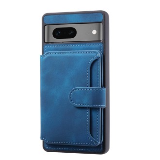 For Google Pixel 7a Skin Feel Dream Anti-theft Brush Shockproof Portable Skin Card Bag Phone Case(Peacock Blue)