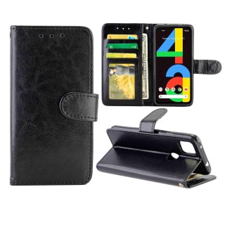 For Goolgle Pixel 4a (4G) Crazy Horse Texture Leather Horizontal Flip Protective Case with Holder & Card Slots & Wallet & Photo 