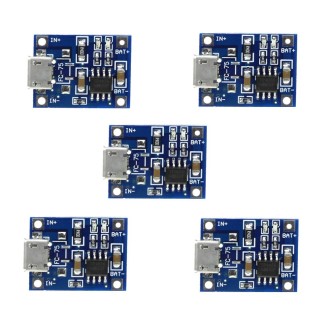 5 PCS TP4056 Charging Board Module Micro USB Interface Microphone USB for 1A Lithium Battery