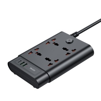 Yesido MC-11 4 Plugs + PD 20W+2 QC3.0 Ports 2650W Multi-functional High Power Socket(UK Plug)