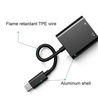 2 In 1 Type-C/USB-C PD 60W Digital Audio Adapter, Spec: 2-Type-C (Silver Gray)