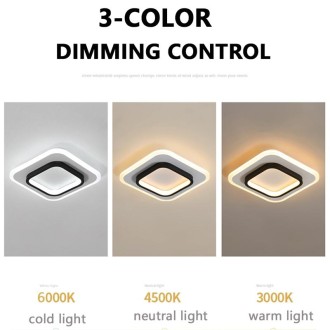 20W 3-color Dimming Aisle Light LED Entrance Corridor Cloakroom Ceiling Light Black Circular 