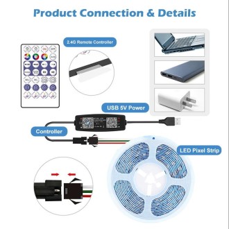 WS2812B USB 5V APP Remote Controller Bluetooth Music Controller for SK6812 WS2811 WS2812 LED Light Strip