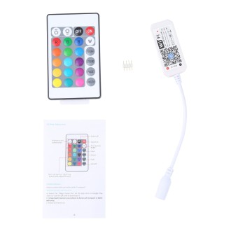 2.4G Smart Wifi LED RGB Controller with IR 24Keys Remote Control, 5-24V