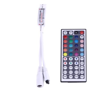 Mini RGB LED Controller with 44 Keys Remote Control, DC 12V(White)