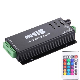 SX-020 Sensitivety Regulation Music IR Controller with IR Remote Control, DC 12-24V(Black)