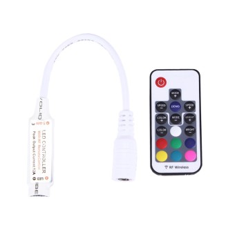 DC 5V-24V Mini 17 Keys RGB LED Controller with RF Wireless Remote Control for RGB LED Light Strip