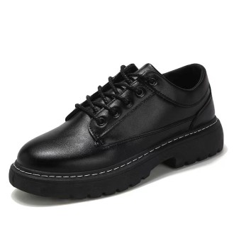 Men PU Leather Shoes Breathable Business Formal Wear Low Top Martin Boots, Size: 41(Black)