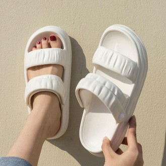 Outdoor Two Wear Thick Bottom EVA Slippers Couple Non-slip Breathable Sandals, Size: 35-36(White)