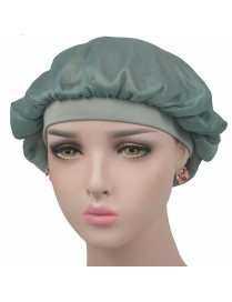 Coconut Nightcap Air Conditioning Cap Long Hair Cap Wide Band Satin Bonnet(Grey)