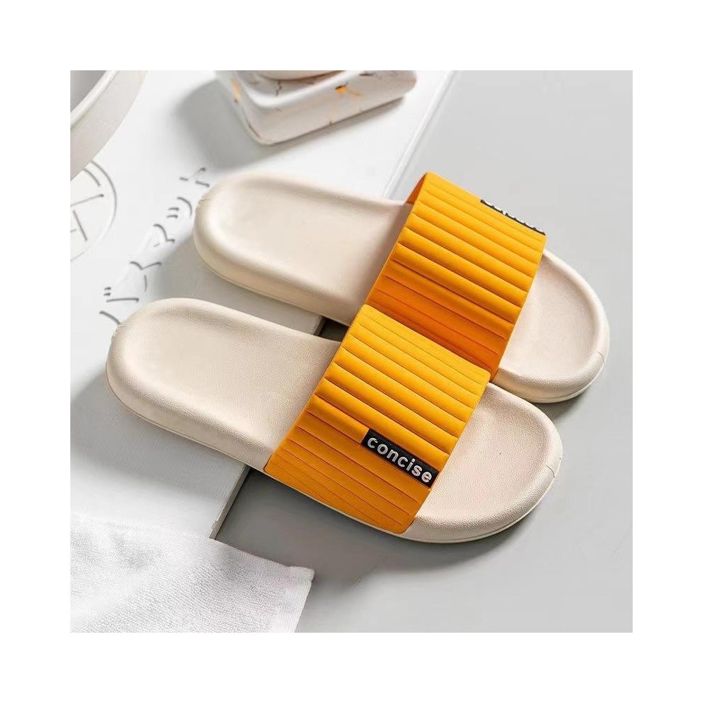 Women Slippers Bathroom Bath Flip Flops Indoor Soft Sole Sandals, Size: 36/37(Yellow)