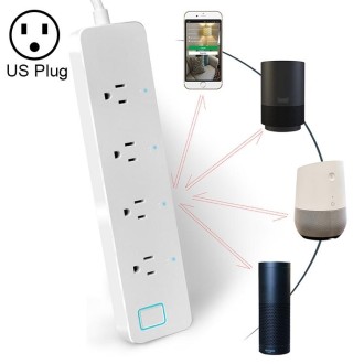 10A Home Smart WiFi Power Strip Surge Protector 4 Outlet Wireless Power Extension Socket, Support APP Operation & Timing Switch,