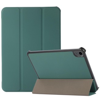 For iPad mini 6 3-folding Skin Texture Horizontal Flip TPU + PU Tablet Leather Case with Holder(Green)