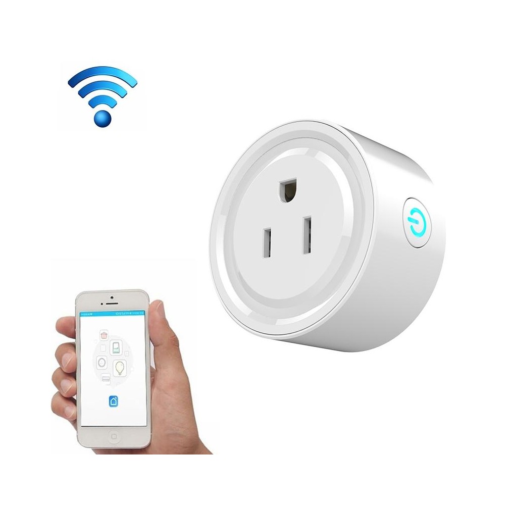 10A Round Shape WiFi Mini Plug APP Remote Control Timing Smart Socket Works with Alexa & Google Home, AC 100-240V, US Plug